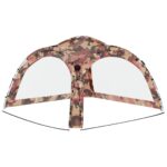 Tente de réception avec LED et 4 parois 3,6x3,6x2,3m Camouflage – Image 4