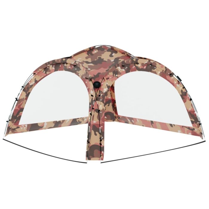 Tente de réception avec LED et 4 parois 3,6x3,6x2,3m Camouflage – Image 4