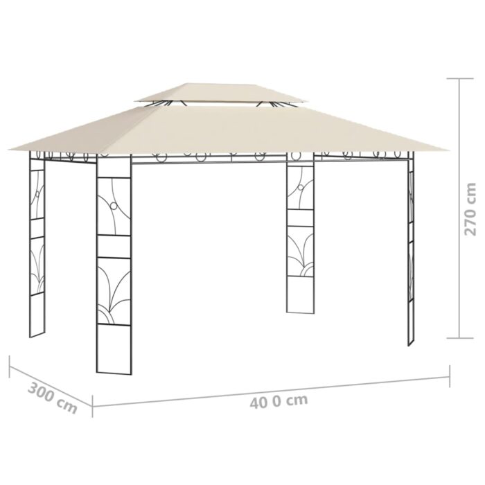 Belvédère 4x3x2,7 m Crème 160 g/m² – Image 5