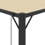 Tonnelle avec toit à persienne 3x3 m Crème Tissu et aluminium – Image 5