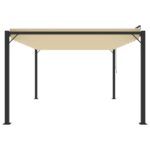 Tonnelle avec toit à persienne 3x4 m Crème Tissu et aluminium – Image 2