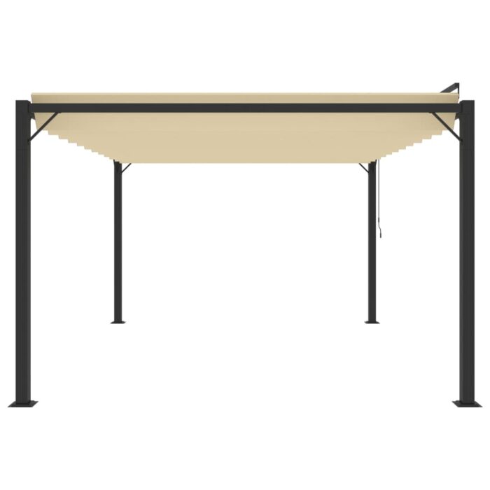 Tonnelle avec toit à persienne 3x4 m Crème Tissu et aluminium – Image 2