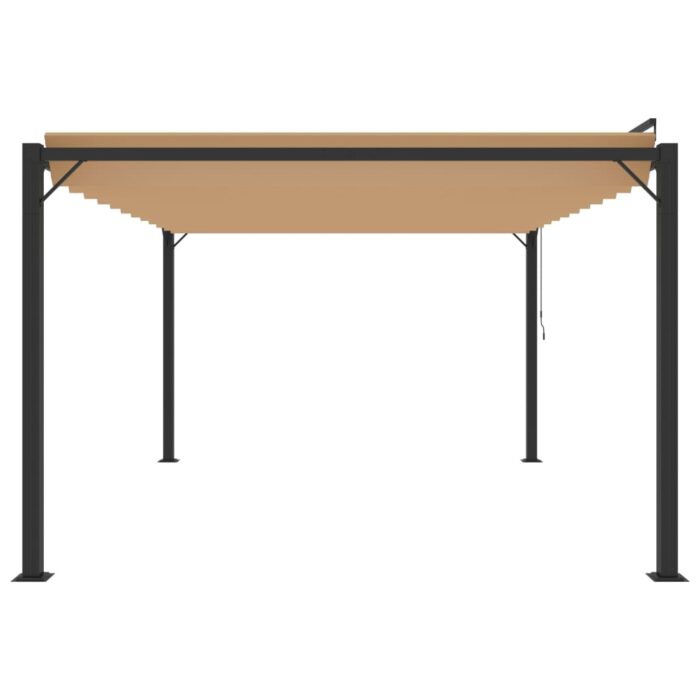 Tonnelle avec toit à persienne 3x4 m Taupe Tissu et aluminium – Image 2