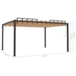 Tonnelle avec toit à persienne 3x4 m Taupe Tissu et aluminium – Image 6