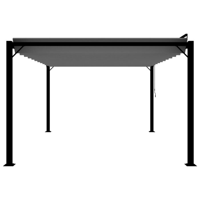 Tonnelle avec toit à persienne 3x4 m Anthracite Tissu aluminium – Image 2