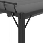Tonnelle avec toit à persienne 3x4 m Anthracite Tissu aluminium – Image 4