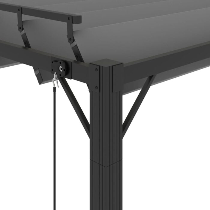 Tonnelle avec toit à persienne 3x4 m Anthracite Tissu aluminium – Image 4