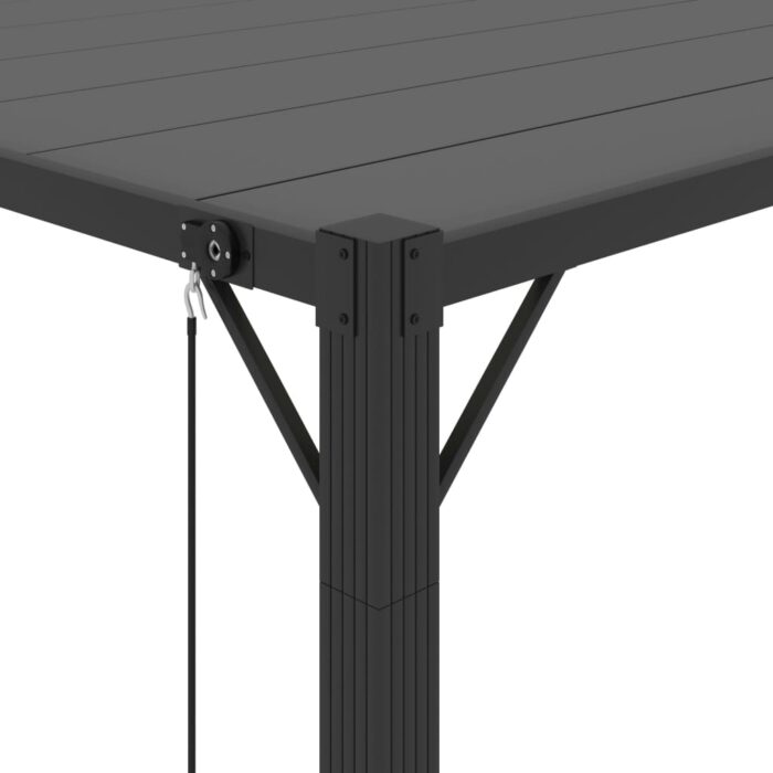 Tonnelle avec toit à persienne 3x4 m Anthracite Tissu aluminium – Image 5