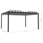 Tonnelle avec toit à persienne 3x4 m Anthracite Tissu aluminium – Image 6