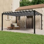 Tonnelle avec toit à persienne 3x4 m Anthracite Tissu aluminium