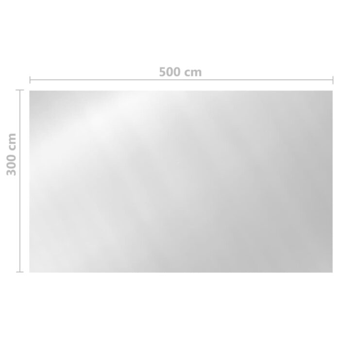 Couverture de piscine rectangulaire 500x300 cm PE Argenté – Image 4