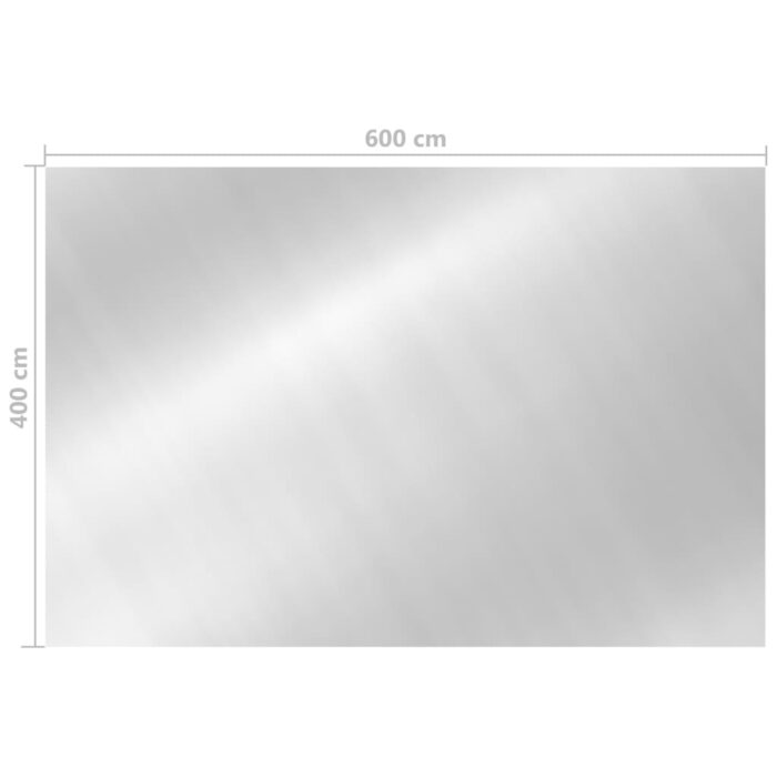 Couverture de piscine rectangulaire 600x400 cm PE Argenté – Image 4
