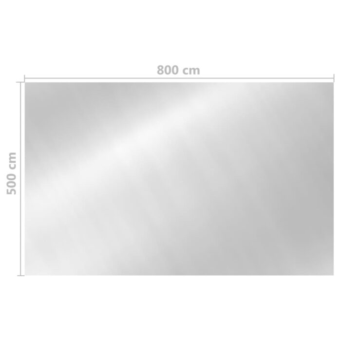 Couverture de piscine rectangulaire 800x500 cm PE Argenté – Image 4