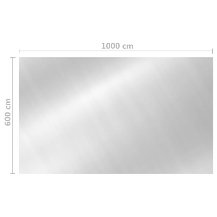 Couverture de piscine rectangulaire 1000x600 cm PE Argenté – Image 4