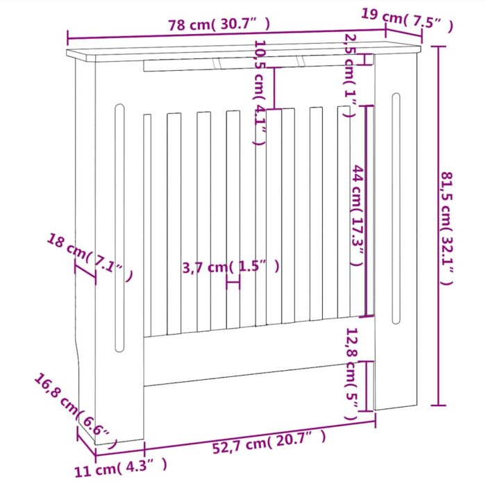 Cache-radiateur MDF 78 cm – Image 6