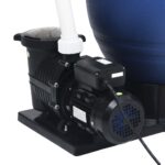 Filtre à sable avec vanne 7 voies et pompe 1000 W Bleu et noir – Image 7