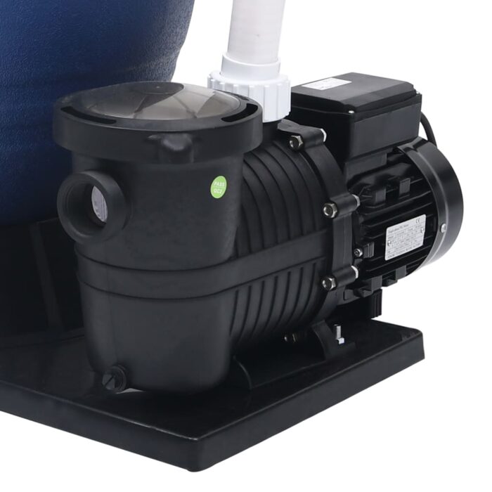 Filtre à sable avec vanne 7 voies et pompe 1000 W Bleu et noir – Image 8