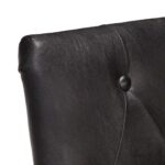 Chaises à manger lot de 4 noir cuir de chèvre véritable – Image 5