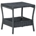 Table de jardin Gris foncé 45x45x46,5 cm Résine tressée