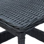 Table de jardin Gris foncé 45x45x46,5 cm Résine tressée – Image 3