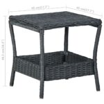 Table de jardin Gris foncé 45x45x46,5 cm Résine tressée – Image 4