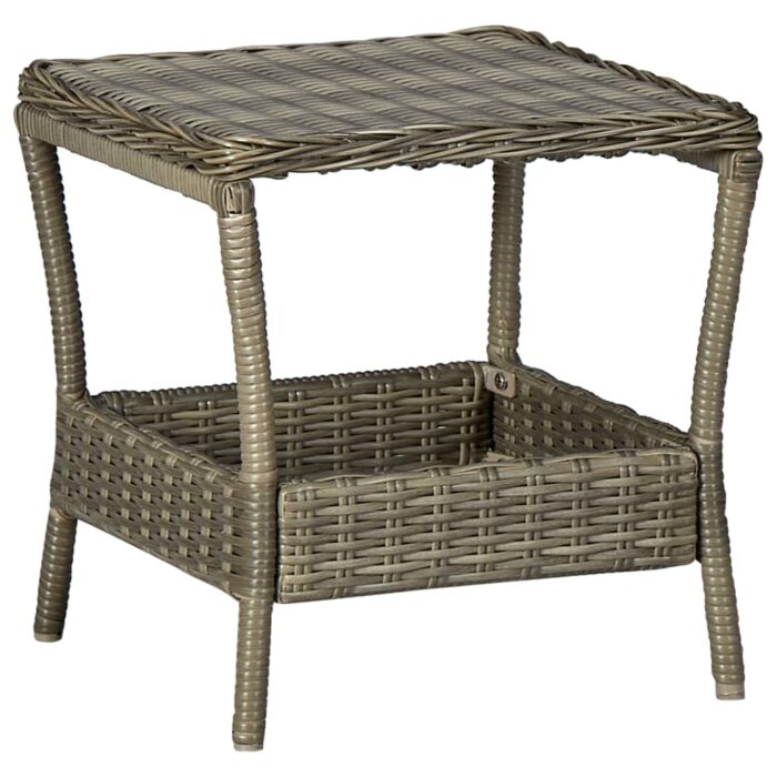 Table de jardin Marron 45x45x46,5 cm Résine tressée – Image 1