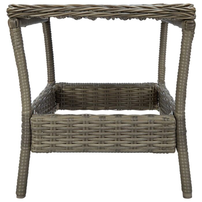 Table de jardin Marron 45x45x46,5 cm Résine tressée – Image 2