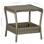 Table de jardin Marron 45x45x46,5 cm Résine tressée – Image 4