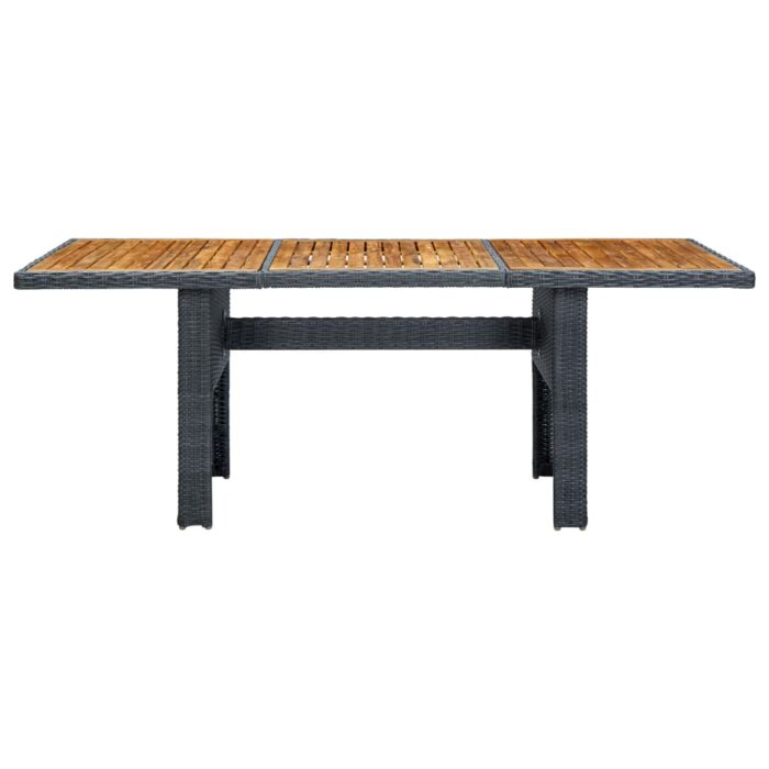Table de jardin Gris foncé Résine tressée et bois d'acacia – Image 2
