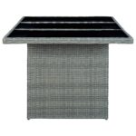 Table de jardin Gris clair Résine tressée et verre trempé – Image 2