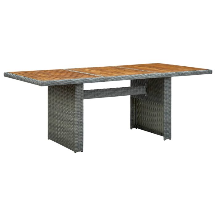 VXL8720286156209_a_en_hd_1.jpg Table de jardin Gris clair Résine tressée et bois d'acacia – Image 1