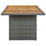 Table de jardin Gris clair Résine tressée et bois d'acacia – Image 3