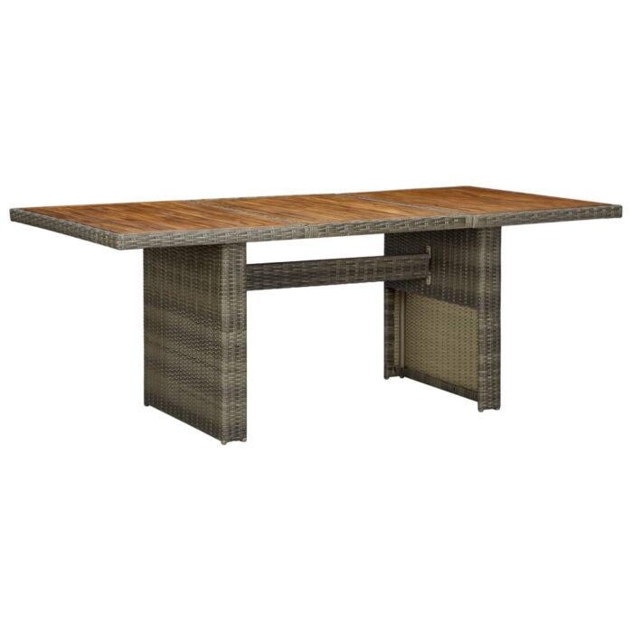 Table de jardin Marron Résine tressée et bois d'acacia massif – Image 1