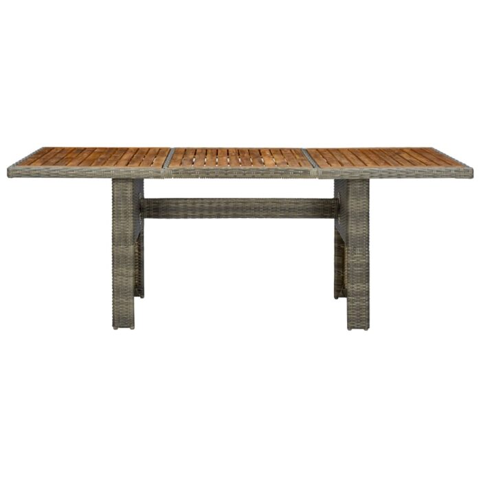 Table de jardin Marron Résine tressée et bois d'acacia massif – Image 2