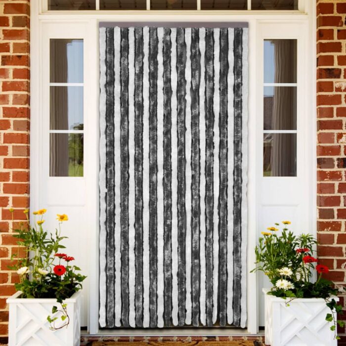Moustiquaire Gris et blanc 56x200 cm Chenille – Image 1