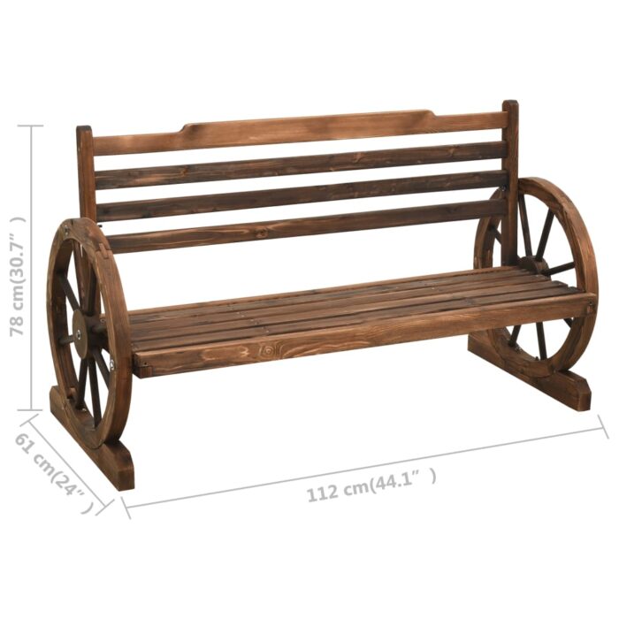 Banc de jardin 112 cm bois de sapin massif – Image 7