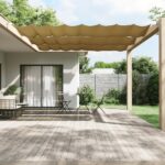 Auvent vertical Beige 140x1200 cm Tissu oxford