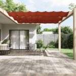 Auvent vertical Terre cuite 140x360 cm Tissu oxford