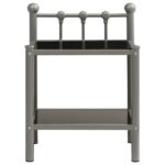 Tables de chevet 2 pcs Gris et noir Métal et verre – Image 2