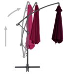 Parasol de jardin en porte-à-faux avec mât en aluminium – Image 3