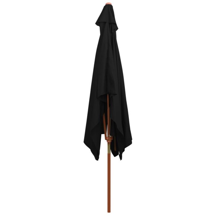 Parasol de jardin avec mât en bois noir 200x300 cm – Image 4