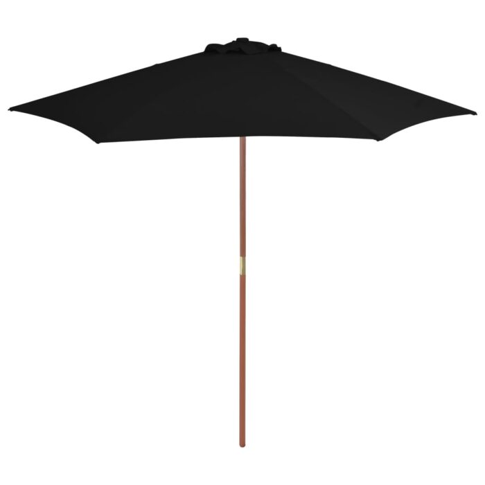 Parasol de jardin avec mât en bois noir 270 cm – Image 1