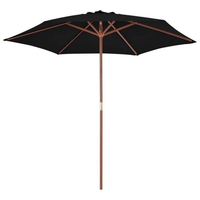 Parasol de jardin avec mât en bois noir 270 cm – Image 2
