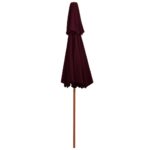 Parasol à deux étages avec mât en bois rouge bordeaux 270 cm – Image 4