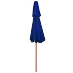 Parasol à deux étages avec mât en bois bleu 270 cm – Image 4