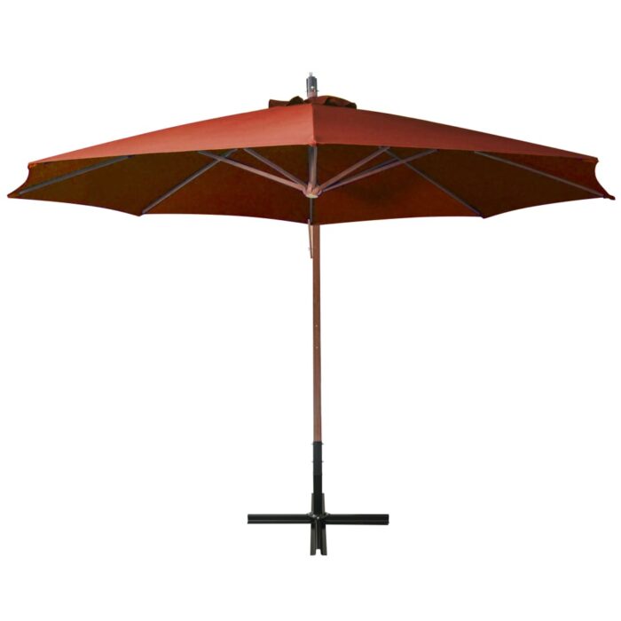 Parasol de jardin suspendu avec mât terre cuite bois de sapin – Image 3