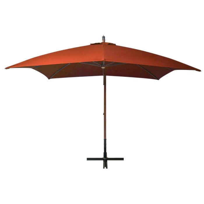 Parasol de jardin suspendu avec mât terre cuite bois de sapin – Image 2
