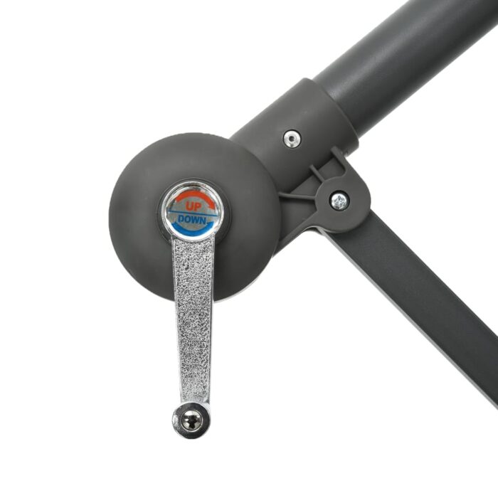 Parasol de jardin en porte-à-faux et lumières LED mât en acier – Image 4