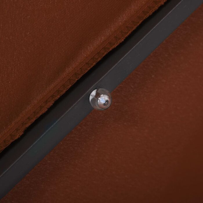 Parasol de jardin en porte-à-faux et lumières LED mât en acier – Image 7