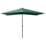 Parasol de jardin avec LED et mât en acier Vert 2x3 m – Image 4